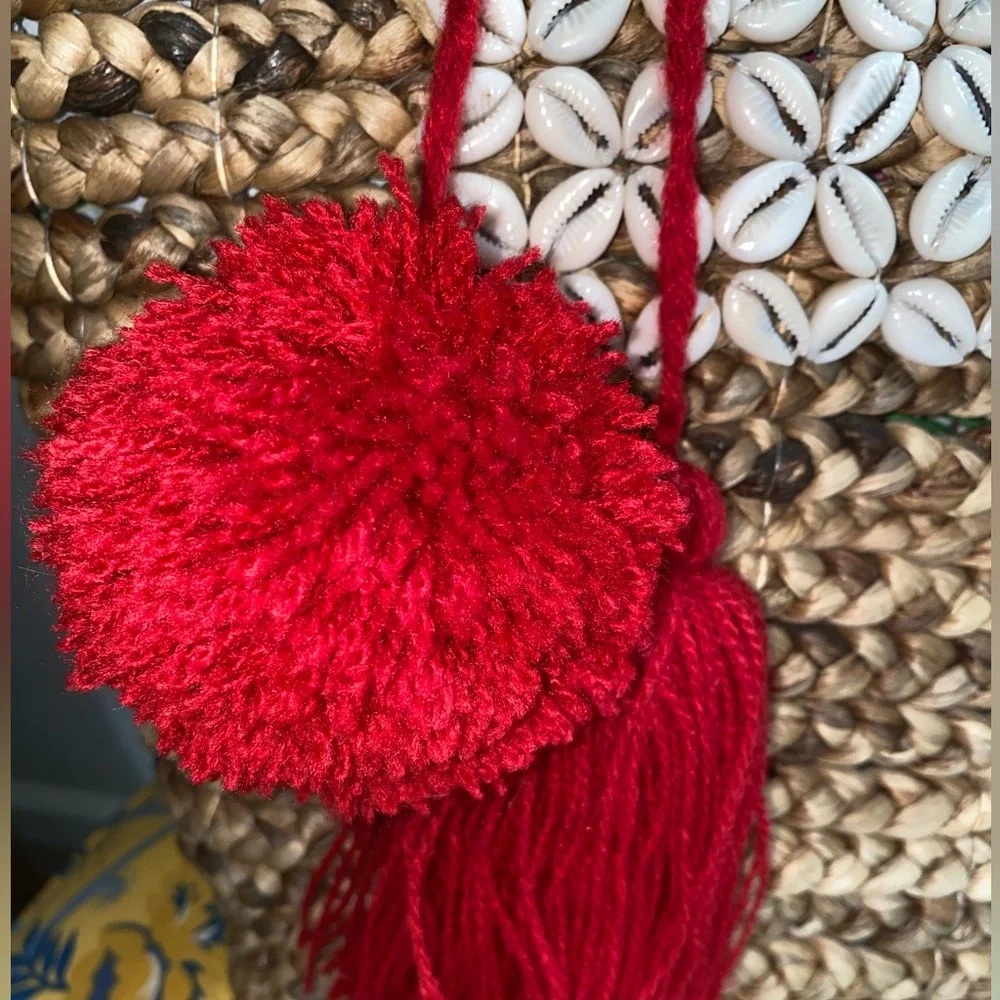 Haute Hippie‎ Woven Tote with Red and White Accents